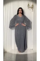 فستان سهرة من قماش الشيفون من NHMODA ، مُلصق بحجر الليزر